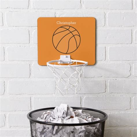 Orange Basketball Mini Basketball Hoop | Zazzle.com