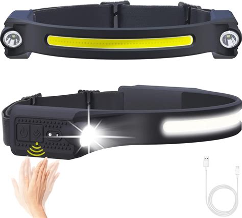 LED Headlamp Rechargeable 2 XPE LED And COB LED Head Lamp Sensor Mode