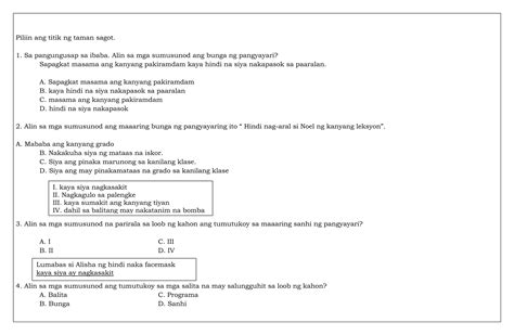 Lesson Plan Sa Filipino Bsed Sanhi At Bunga Ppt