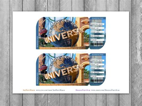 Surprise Universal Studios Trip Ticket Editable File Boarding Etsy