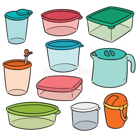 Vector Set Of Plastic Container Stock Vector Illustration Of Conveniently Carry 189286717