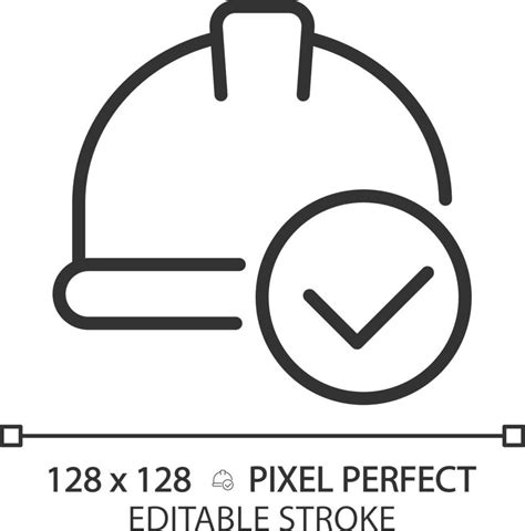 difícil sombrero con cheque marca píxel Perfecto lineal icono la