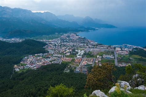 Aerial View Of Kemer Town With Seashore Stock Photo Image Of