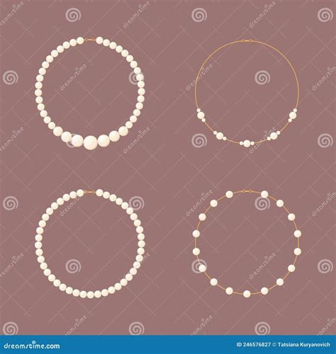 Ensemble De Colliers De Perles Illustration Vectorielle Illustration