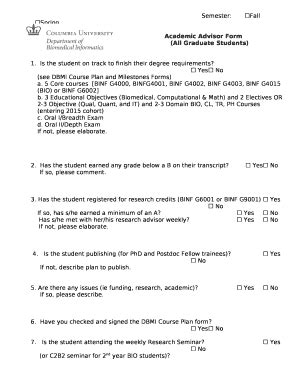 Academic Advisor Doc Template PdfFiller