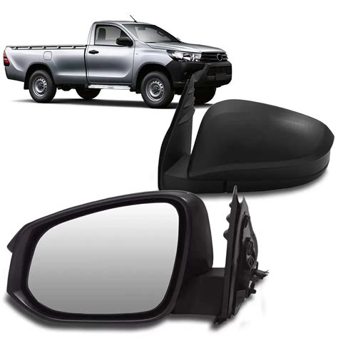 Par Retrovisor Hilux 2016 2017 2018 2019 2020 2021 Fixo Capa Preta