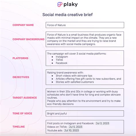 Social Media Creative Brief Template Prntbl Concejomunicipaldechinu