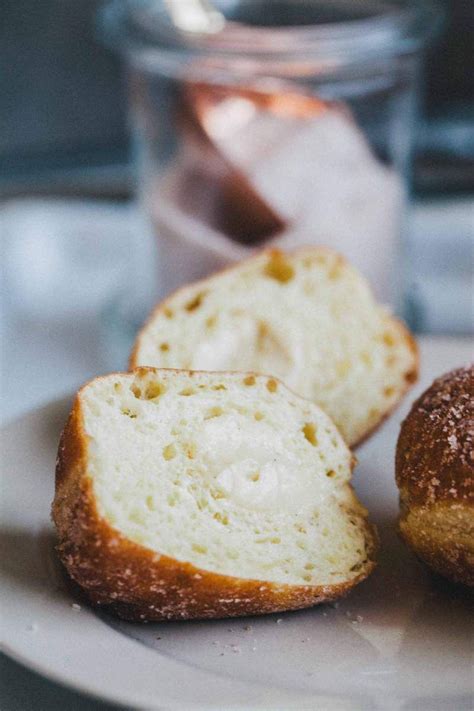 Homemade Brioche Doughnuts With Rich Vanilla Cream And A Fluffy Soft