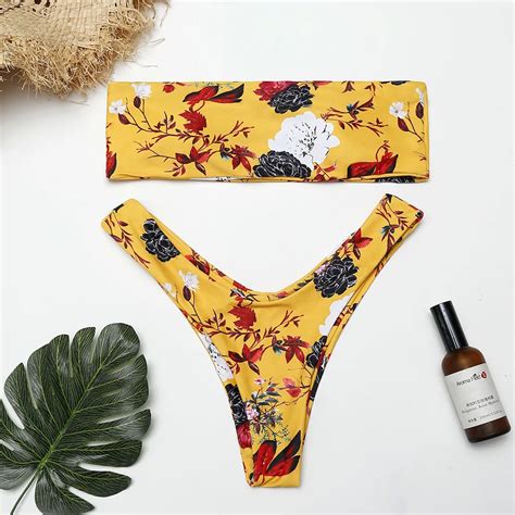 Yellow Bikini Micro Bikini Women Summer Bathing Suits Sexy Thong