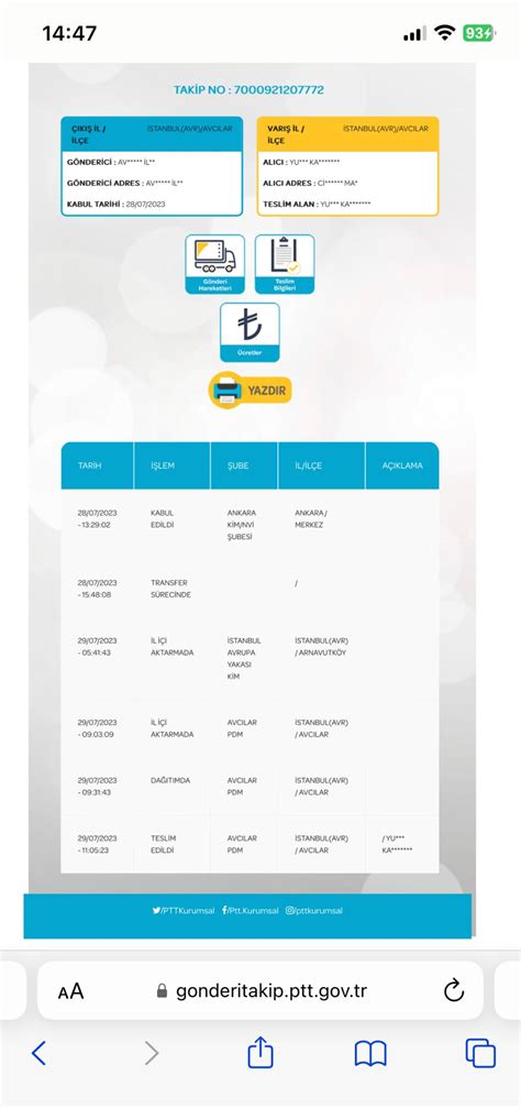 PTT Kargo Tc Kimlik Kartım Teslim Edildi Görünüyor Yalan Bna Teslim