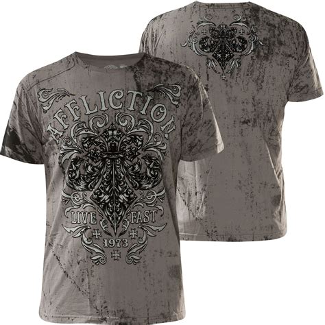 Affliction Truth And Consequence T Shirt With A Skeleton And Lettering