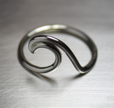 Wave Ring Silver Wave Ring Surfer Ring Surf by JenniferWood