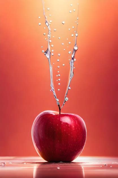 Premium AI Image A Red Apple With Water Drops On It