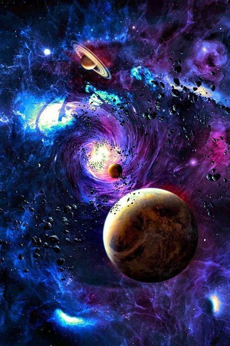 Stars Planets And Nebula Psychedelic Space Galaxy Art Space Art