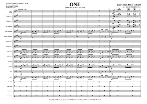 One Arr David J Fretwell By Metallica Sheet Music For Marching Band