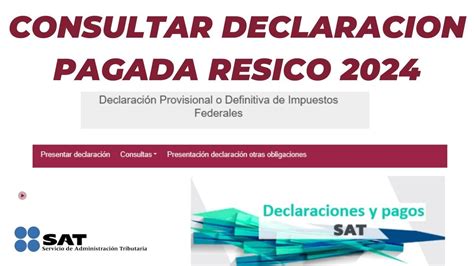 Descargar Acuse De Pago Declaraci N Resico Youtube