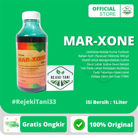 Jual Herbisida MAR XONE 300SL 1 Liter Racun Kontak Purna Tumbuh Marxone