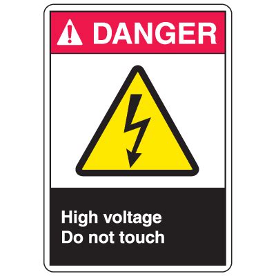 ANSI Danger Labels High Voltage Do Not Touch Emedco