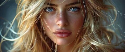 Portrait Of Beautiful Blonde Woman Premium AI Generated Image