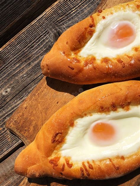 Delicious Georgian Bread With Egg And Cheese Stock Photo Image Of