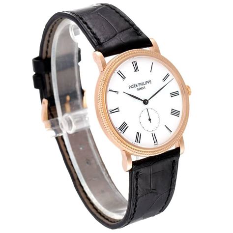 Patek Philippe Calatrava 18k Rose Gold White Dial Mens Watch 5116 For