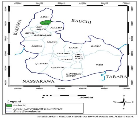 Map Of Plateau State Showing Jos North Local Government Area Download