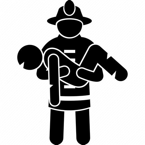 Emergency Firefighter Fireman Rescue Saving Life Survivor Icon