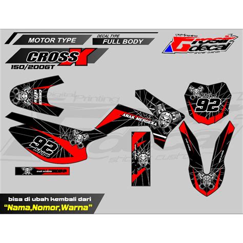 Jual Decal Viar Cross X 150 200GT Supermoto Fullbody Stiker Viar