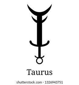 Taurus Sword Zodiac Sign Flat Cartoon стоковая векторная графика без