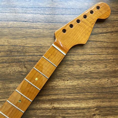 Roasted AA Flame Maple Strat Neck Fits Fender Stratocaster Reverb