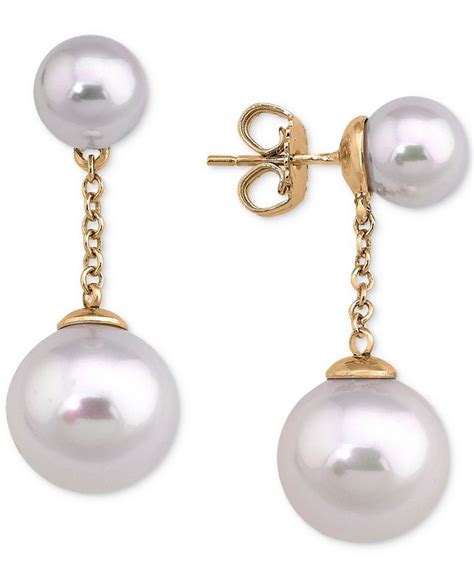 Majorica Gold Plated Imitation Pearl Drop Earrings Macys