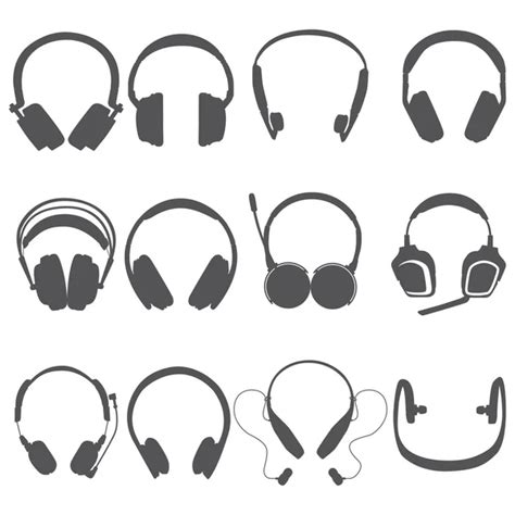 Headphone Icons Set Stock Vector Alisher