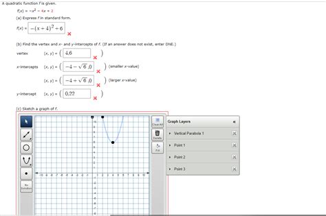 Solved A Quadratic Function F Is Given F X X2 4x 2