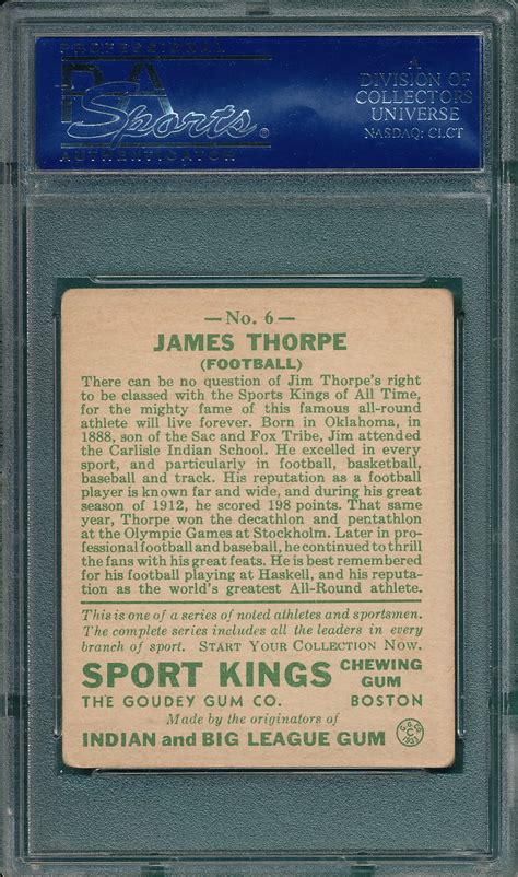 Lot Detail 1933 Sports Kings 6 Jim Thorpe PSA 3