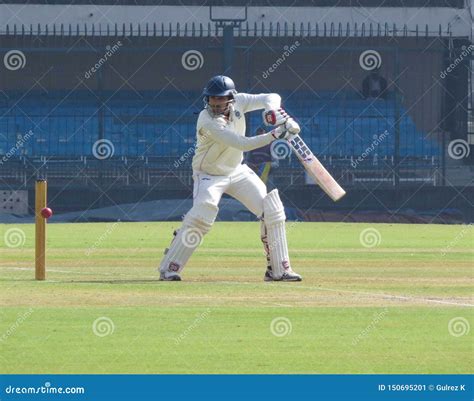 Naman Ojha Playing Cut Shot. Editorial Photo - Image of break, color ...