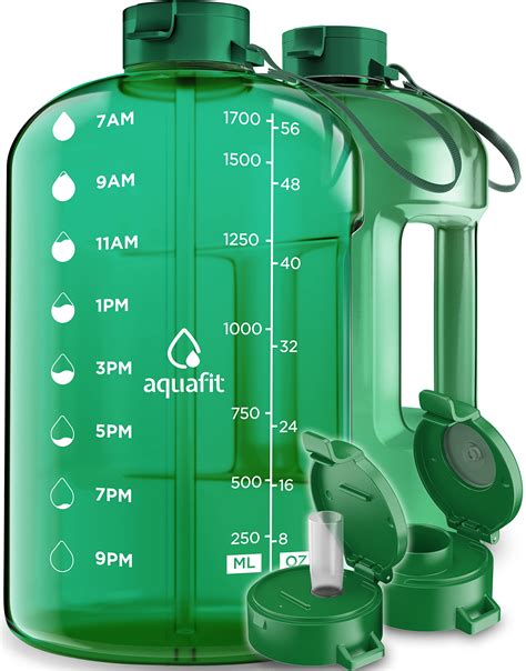 Buy AQUAFIT Half Gallon Water Bottle With Time Marker 64 Oz Water