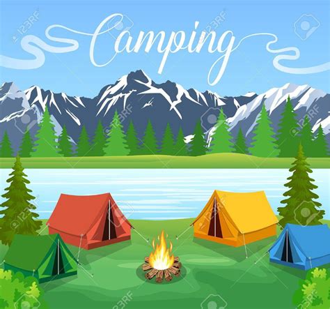 Cartoon Camping Background