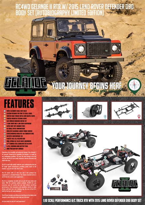 Rc Wd Gelande Ii Rtr W Land Rover Defender D Body Set