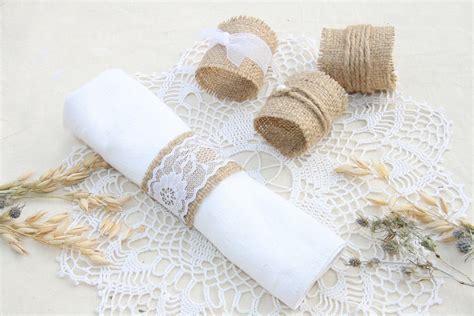 Set Of 150 Burlap Napkin Rings Rustic Wedding By Friendlyevents