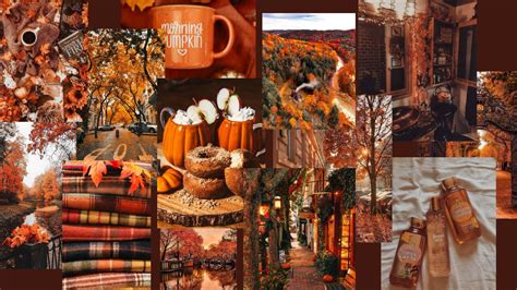 Download An Autumn Desktop Setup Featuring A Macbook Laptop With A ...