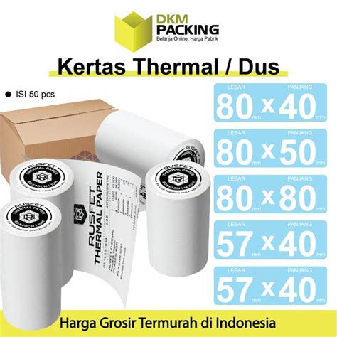 Jual Kertas Thermal Core Coreless Kertas Printer Resi Barcode POS DUS