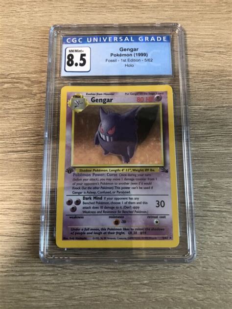 Gengar 1st Edition Holo Fossil Collector Heuson