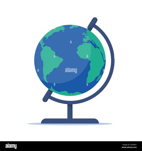 Terrestrial Globe Globe Of Planet Earth Flat Style Vector