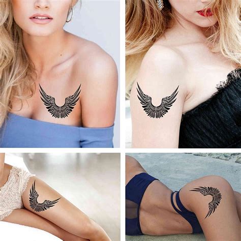 Dopetattoo 6 Sheets Temporary Fake Angel Wing Tattoos For Men And Women