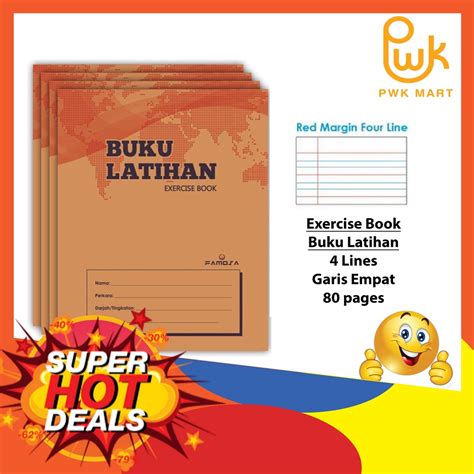 80 PAGES Exercise Book Buku Tulis Sekolah Buku Latihan Kraft Cover