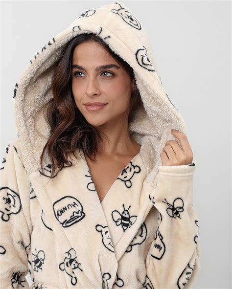 Riachuelo Kit Robe Feminino Em Fleece Pijama Longo Ursinho Pooh