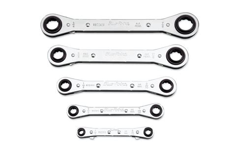 5 Pc 12 Point Sae Latch On® 0° Offset Ratcheting Box Wrench Set 14 78 Blue Point