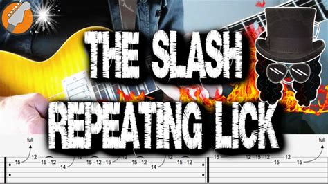 Slash Style Repeating Rock Lick With Guitar Tabs Youtube