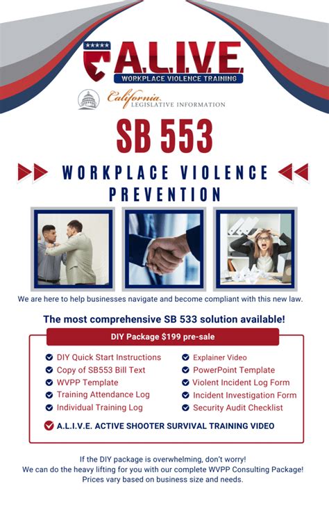 Sb 553 California Workplace Violence Prevention Training Information