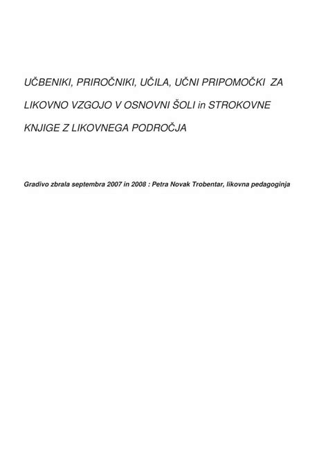 Pdf U Beniki Priro Niki U Ila U Ni Pripomo Ki Za Pomo Slikovno